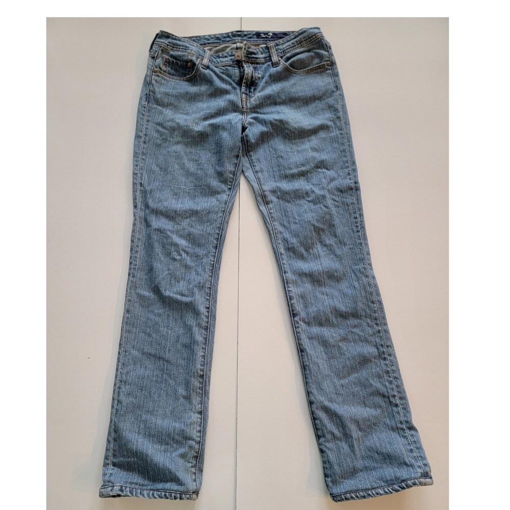 Seven7‎ Premium Womens Straight Leg Jeans Blue Medium Wash Size 32 Low Rise